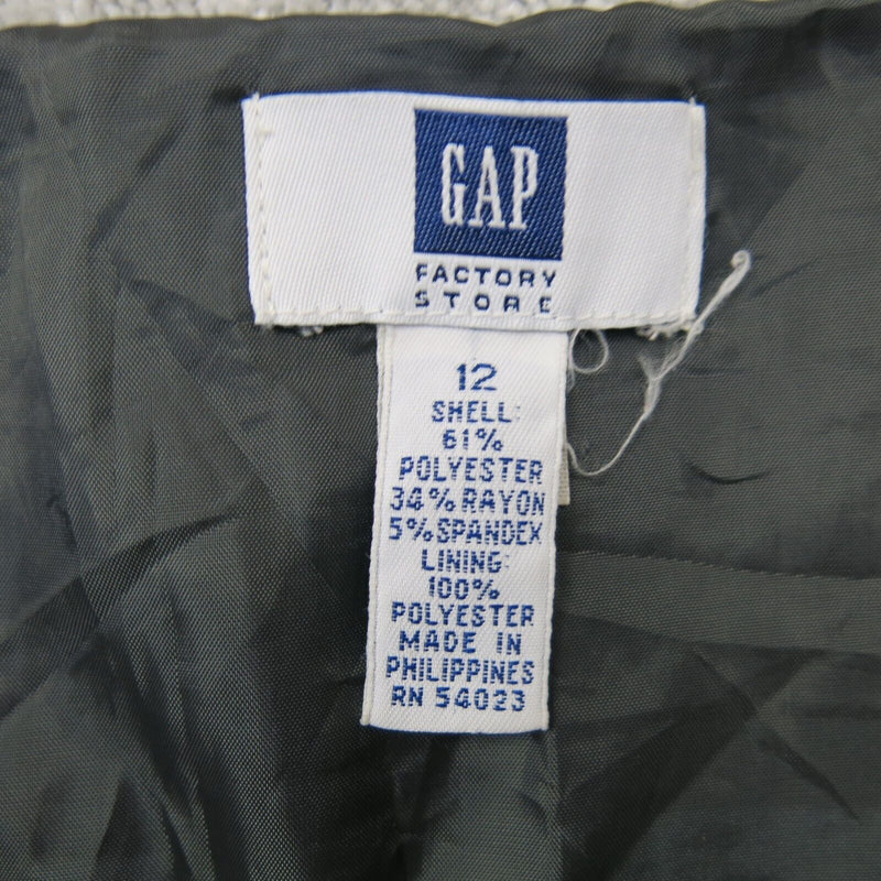 Gap Women's A Line Skirt Peplum Hem Factory Shop Side Zip Gray Black Size 12