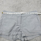 J. Crew Womens Chino Shorts Low Rise Flat Front Pockets Gray White Size 2