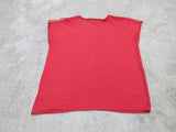 Loft Womens Blouse Top Knit Lace Detail Sleeveless Round Neck Red Size X Small