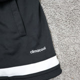 Adidas Mens Fleece Jacket Full Zip Long Sleeve 3 Striped Pocket Black Size Large