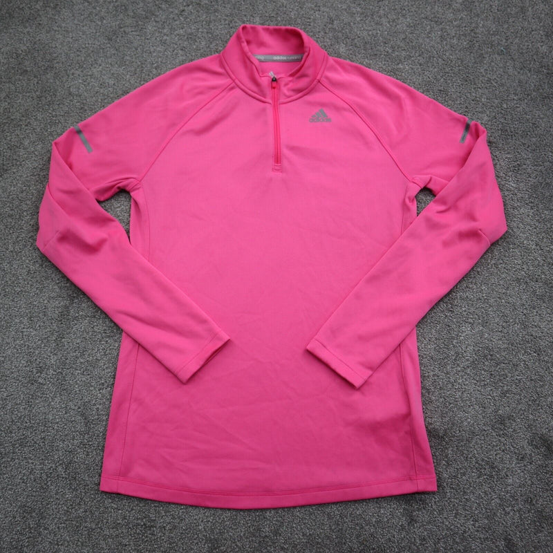 Adidas Women's Pullover Sweatshirt Mock Neck Long Sleeves Pink Size Medium