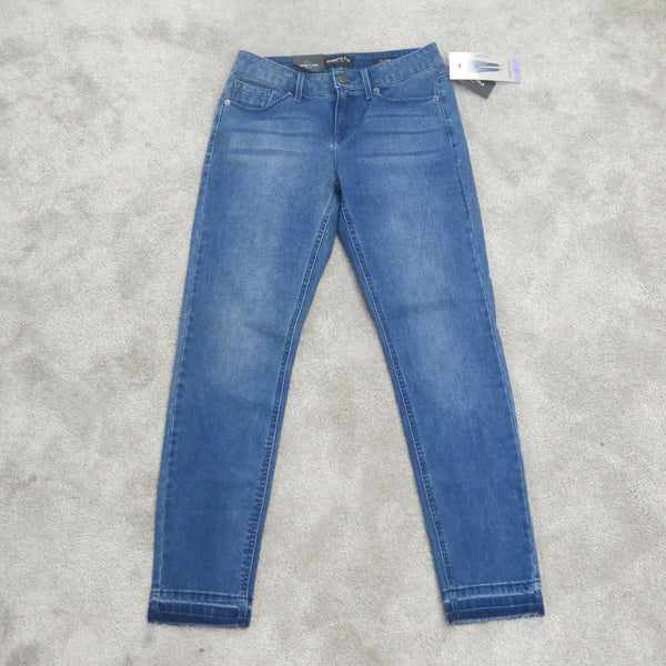 NWY Kenneth Cole Jeans Womens 4 Blue Mid Rise Jess Skinny Leg Denim 5 Pockets