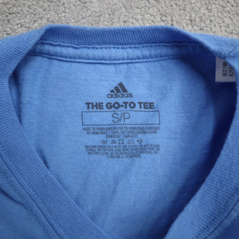Adidas Mens The Go To Tee Sweatshirt Crew Neck Long Sleeve Light Blue Size Small