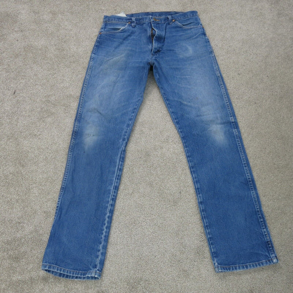 Wrangler Jeans Mens W36XL36 Blue 13MWZ Denim Stretch Straight Leg Workwear