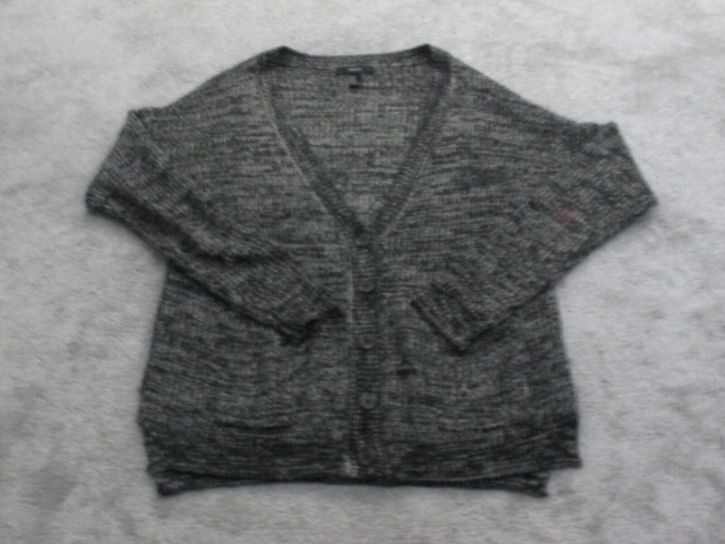 Forever 21 Womens Cardigan Sweater Front Button Long Sleeves Black Size Medium