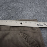 LOFT Womens Straight & Pencil Chevron Skirt Stretch Back Zip Slit Khaki Size 4