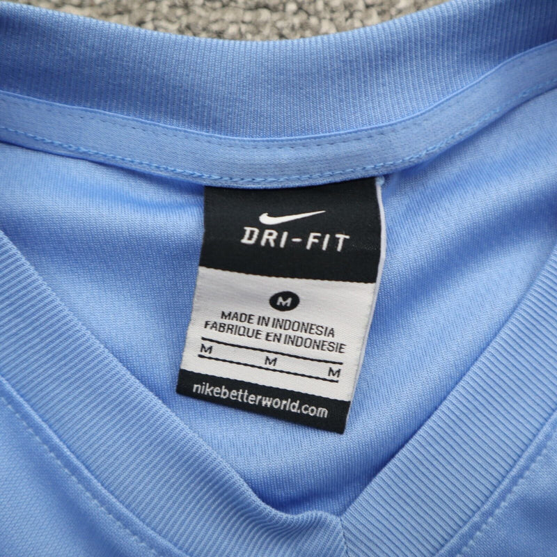 Nike Dri Fit Mens Pullover T Shirt Crew Neck Short Sleeves Blue Size Medium