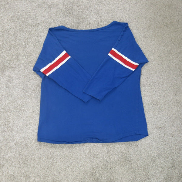Genuine Merchandise Shirt Women X Large Blue Chicago Cubs 100% Cotton 34 Sleeve