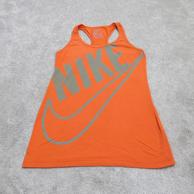 Nike Sportwear Womens Tank Tee Top Racerback Slim Fit Scoop Neck Orange Size S