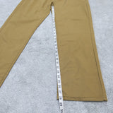 Vintage Mens Stretch Straight Leg Chino Pants Mid Rise Pockets Tan Size W33XL30