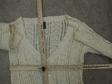 Nautica Womens Cardigan Sweater Front Button Long Sleeves Cream Size Medium