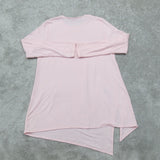 Pure Jill Womens Asymmetrical Blouse Top Long Sleeve Crew Neck Pink Size Small