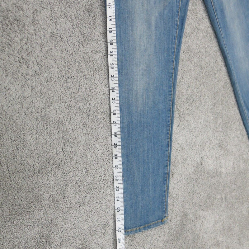 Massimo Womens Slim Straight Jeans Denim Cotton Mid Rise Pockets Blue Size 12S