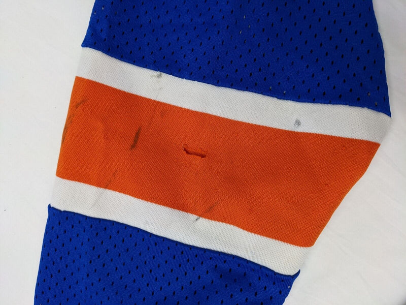 FLYERS Long Sleeve Baseball T-Shirt V-Neck Blue/Orange Striped Navy Size XL
