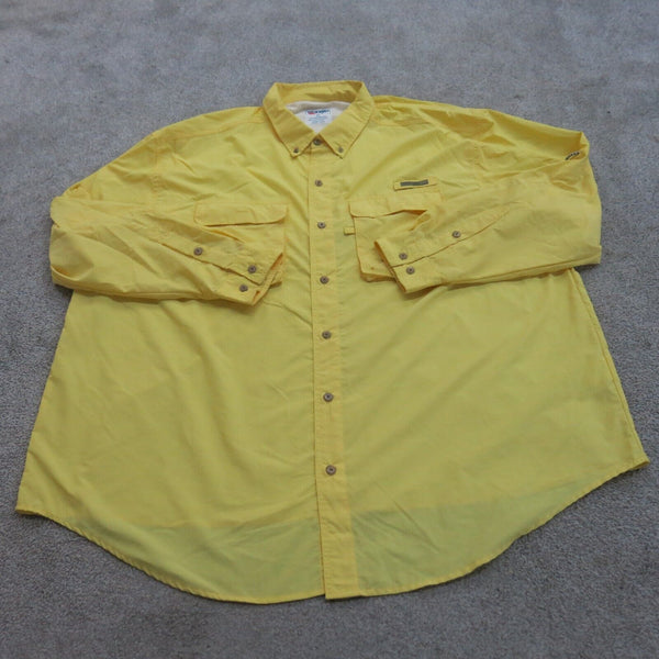 Wrangler Shirt Men 3X Yellow Long Sleeve Button Down Shirt Chest Pocket Pro Gear