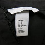 H&M Women Blouse Shirt Top Sleeveless V Neck Chest Pocket Black Size 2