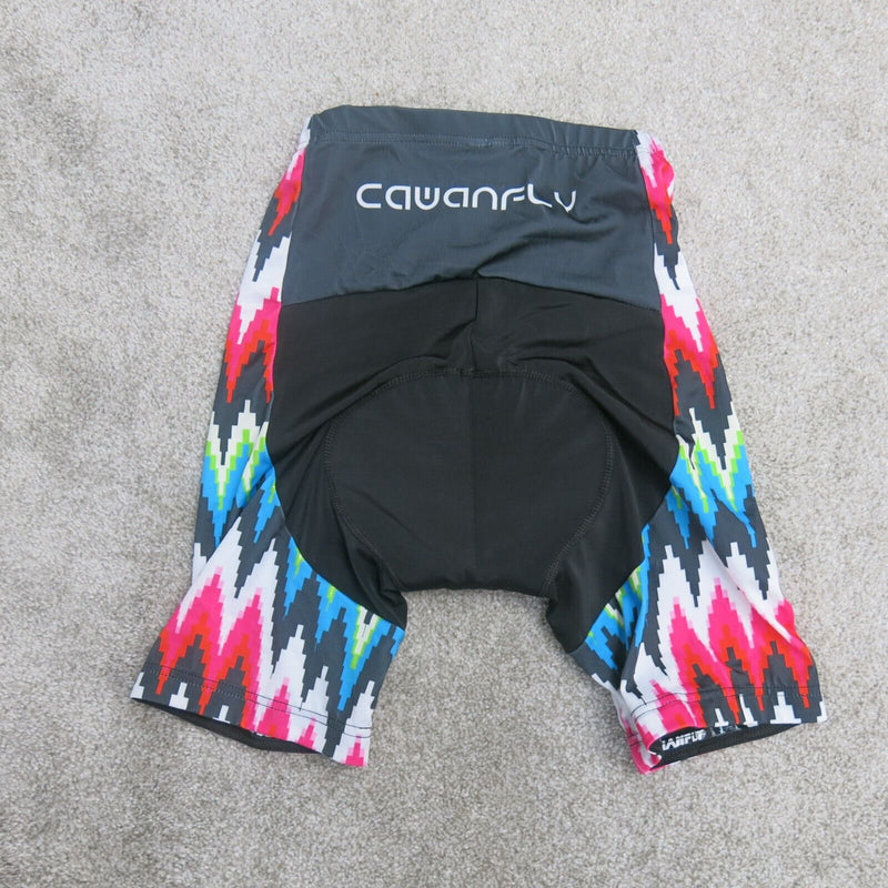 Cawanfly Womens Padded Bicycle Compression Shorts Pull On Black Pink Size Small