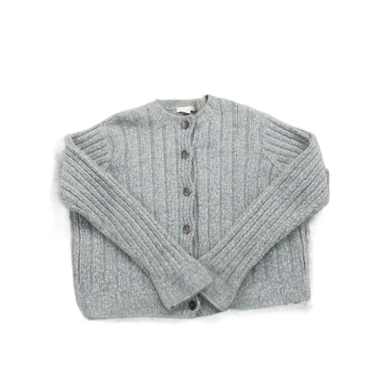 J. Crew Womens Cardigan Sweater Knitted Long Sleeves Gray Size Medium