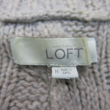 Loft Womens Cardigan Sweater Full Zip Knitted Long Sleeve Clay Gray Size Medium