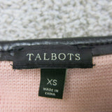 Talbots Women Cardigan Sweater Open Front Knitted Long Sleeves Pink Size X Small