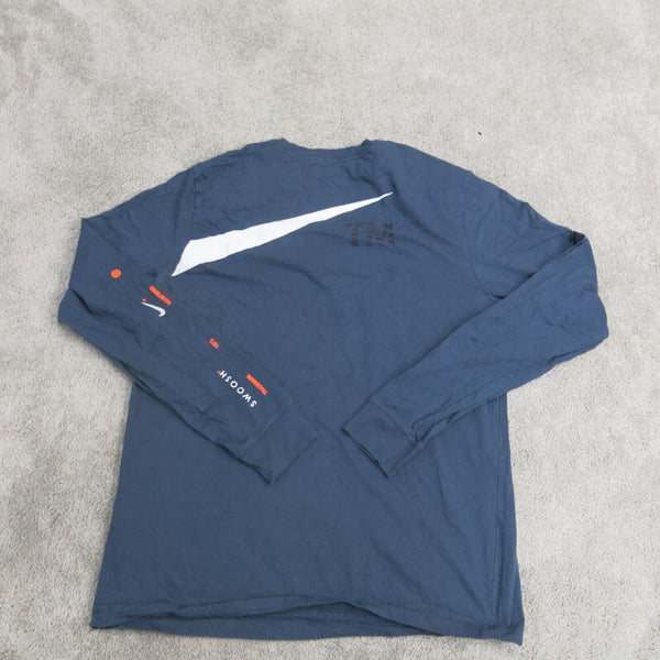Nike Shirt Mens Large  Blue Work Wear Outdoors Lightweight Long Sleeve Tee Logo