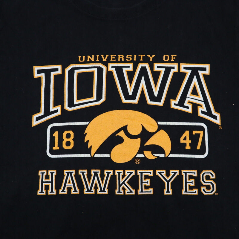 Anvil T Shirt Men Size Small Black University Of Iowa 18-47 Hawkeyes Graphic Tee