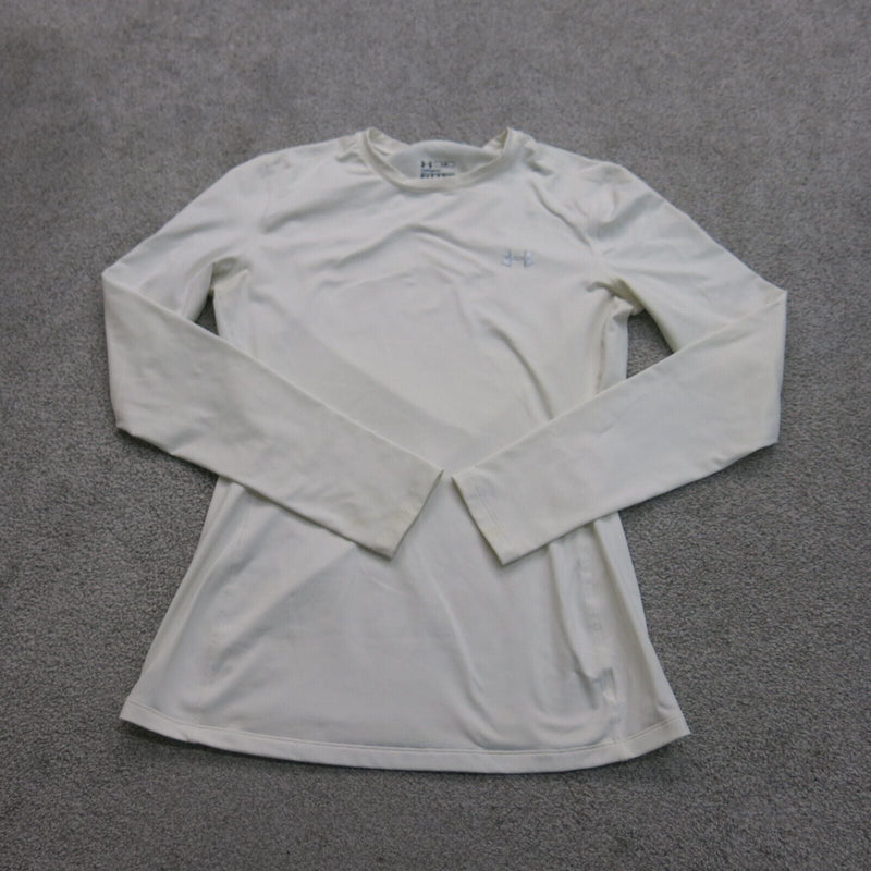 Under Armour Womens Sweatshirt Fitted Coldgear Long Sleeves White Size Large