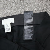 H&M Womens Straight Leg Dress Pant Mid Rise Flat Front Pocket Black Size 4