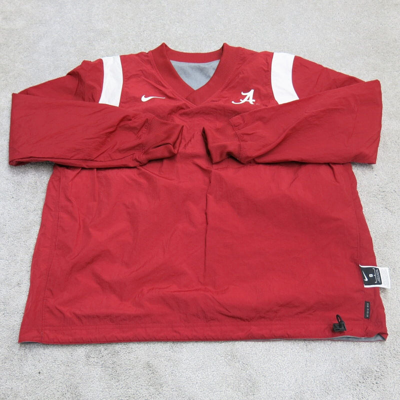 Nike Mens V Neck Sweatshirt Long Sleeves Pullover Workout Red Size Medium