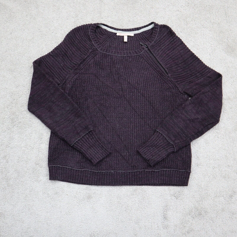 Victorias Secret Women Pullover Knitted Sweater Long Sleeve Purple Brown SZ XS