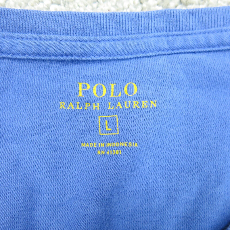 Polo Ralph Lauren Men T Shirt Top 100% Cotton Crew Neck Tee Short Sleeves Blue L