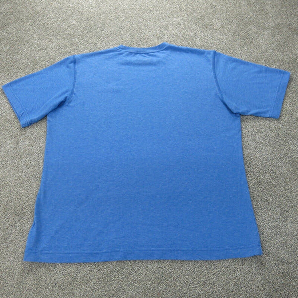 Columbia Shirt Mens Medium Blue Short Sleeve Crew Neck Tee Casual Swoosh Logo