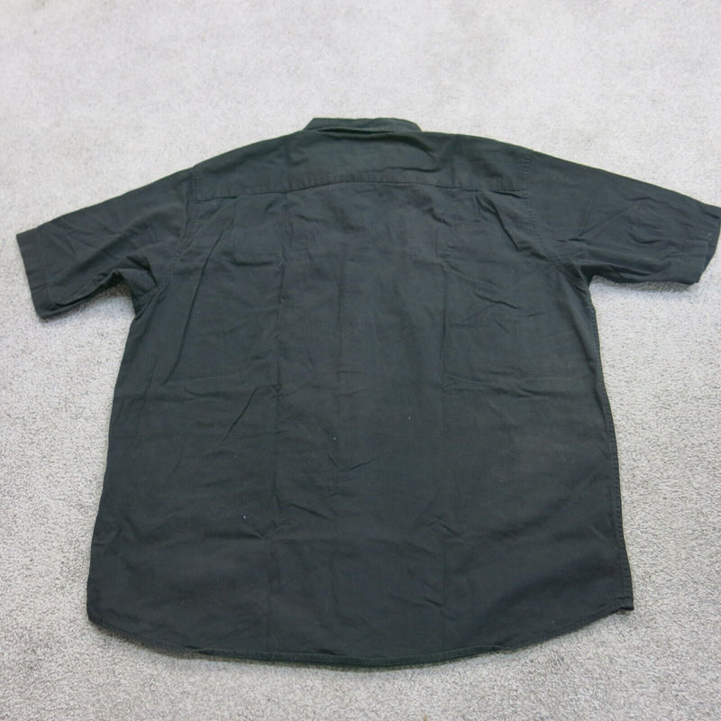Wrangler Mens Button Down Shirt Flex For Comfort Short Sleeves Black Size Medium