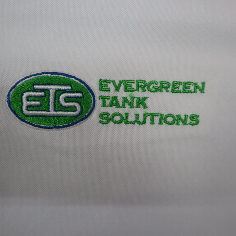 Nike Golf Polo Shirt Men's White Large Short Sleeves Evergreen Tank Solutions