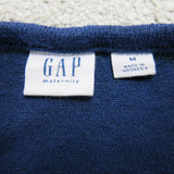 Gap Womens Knitted Sweater Cold Shoulder Sleeves Round Neck Blue Size Medium