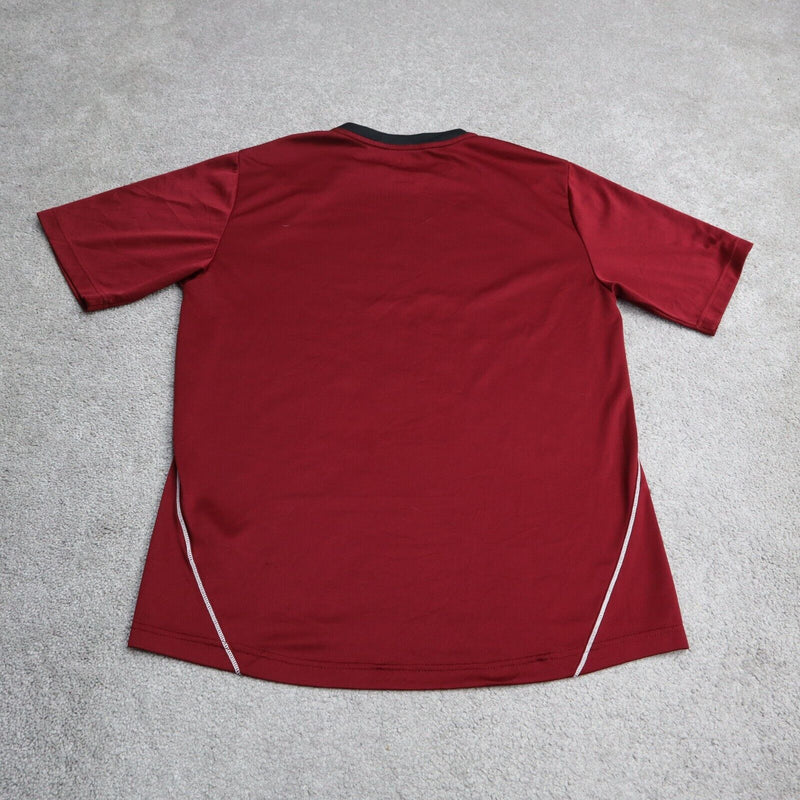 Adidas Mens Crew Neck T Shirt Climalite Short Sleeves Maroon Size Medium