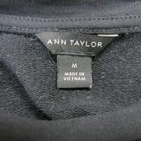Ann Taylor Womens Pullover Sweatshirt Long Sleeve Crew Neck Black Size Medium