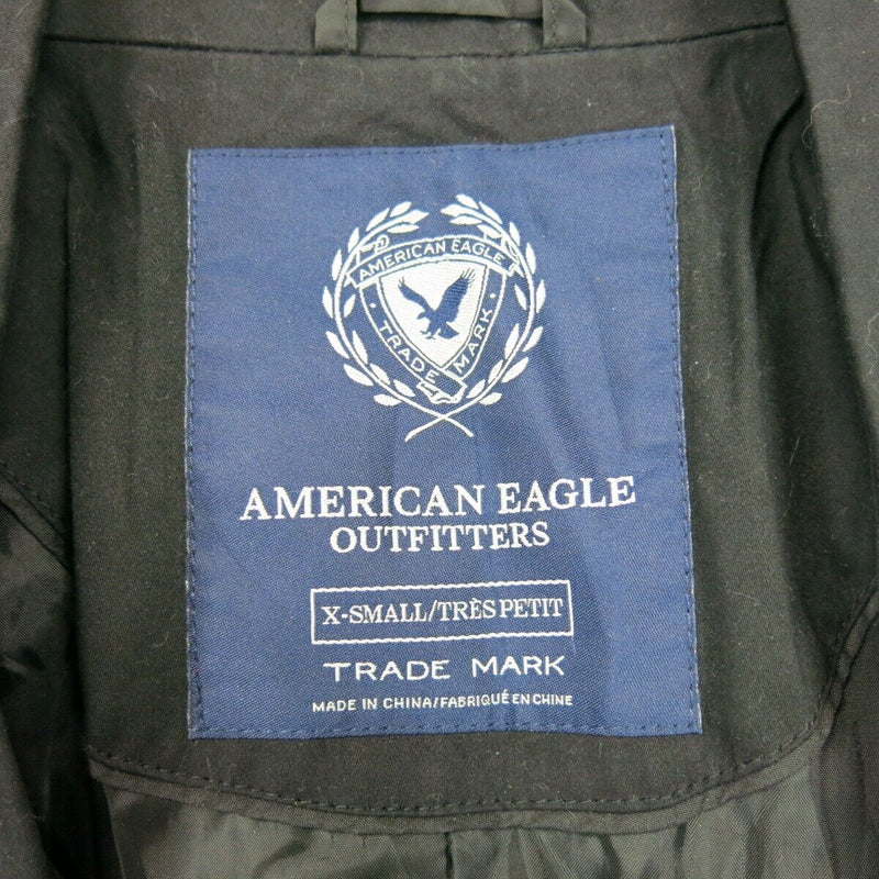 American Eagle Womens Blazer Coat Long Sleeve Single Breasted Black Size X Small