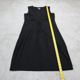 ANN Taylor Womens Wrap Sheath Dress Sleeveless V Neck Black Size Small
