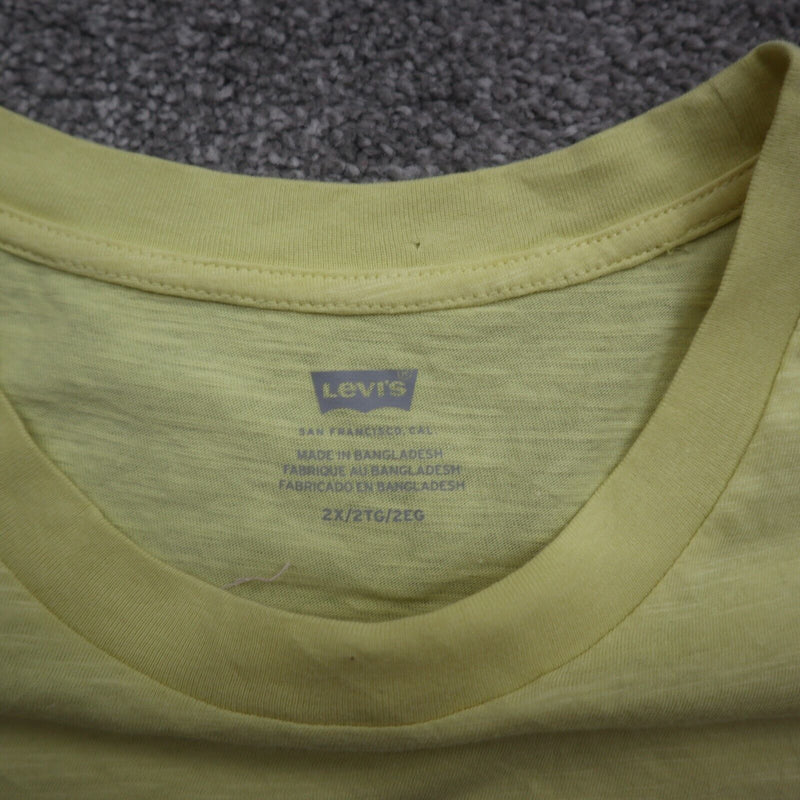 Levis Womens Casual T Shirt Top Crew Neck Short Sleeve Yellow Size 2X/2TG