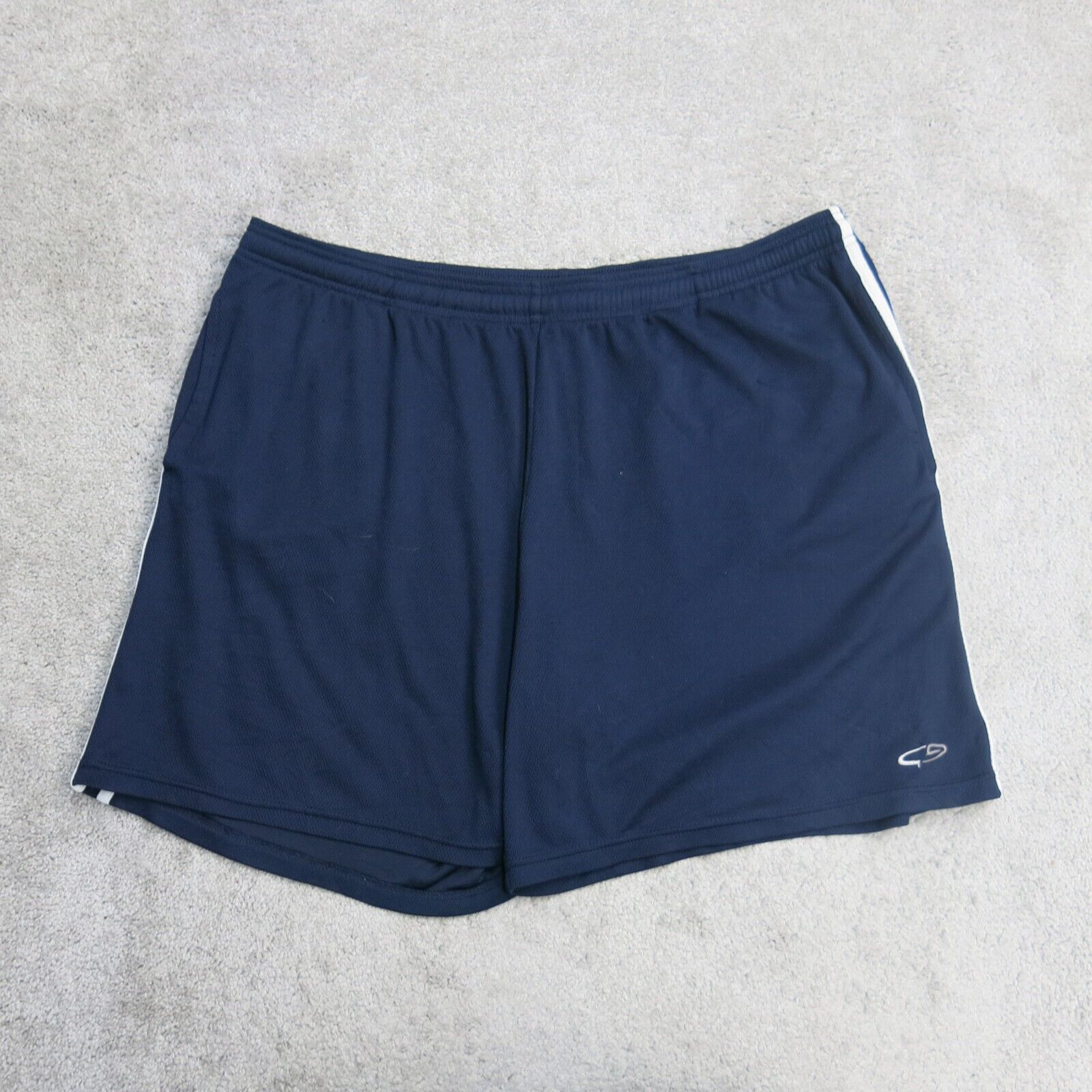 Champion Mens Activewear Running Shorts Elastic Waist Logo Blue