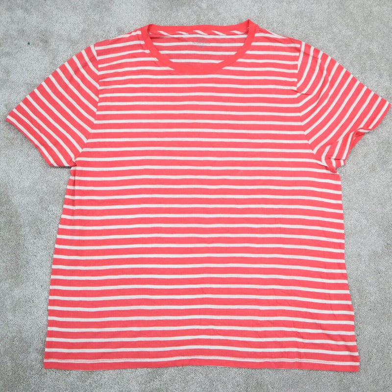J. Crew Re Imagined Striped T-Shirt Women's Size 2X Red White Short Sleeves