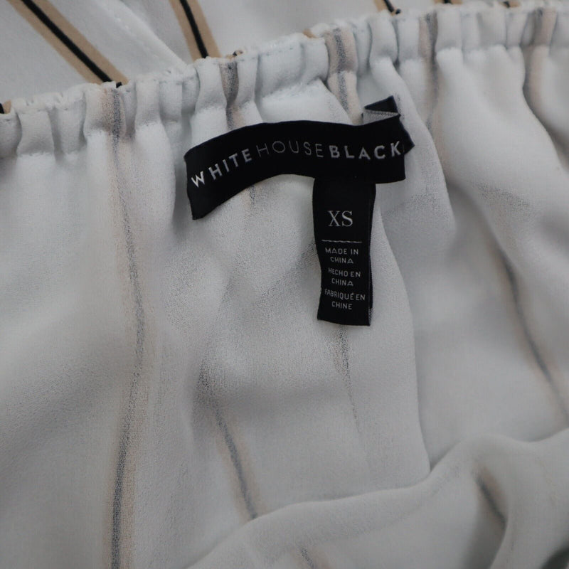 White House Black Market Womens Off the Shoulder Striped Blouse White Size XS