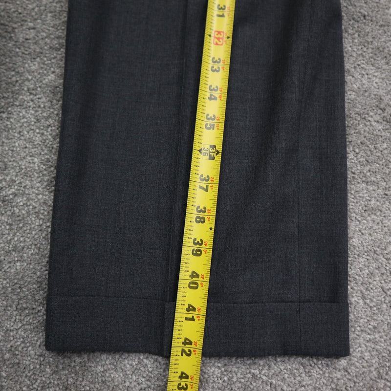 Lands End Men Dress Pants Traditional Fit 100% Wool Pleated Pockets Gray Size 40