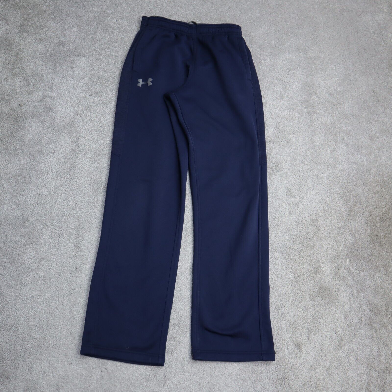 Under Armour Men Track Pants Stretch Straight Leg Logo Waist Blue Size –  Cerqular