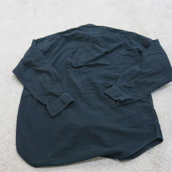 Ralph Lauren Shirt Mens L Black Blair 100% Cotton Casual Button Down Work Wear
