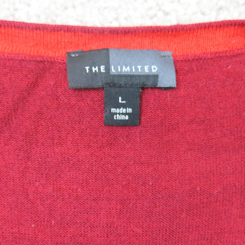 The Limited Womens Pullover Sweater Round Neck Long Sleeves Red Size Large