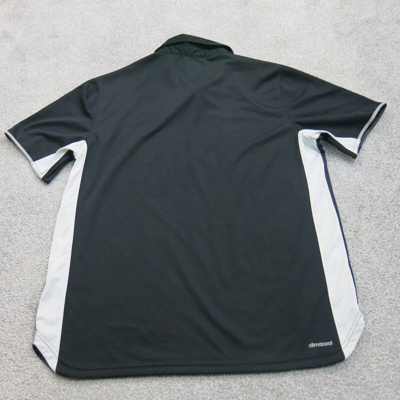 Adidas Mens Golf Polo Shirt Climacool Athletics Short Sleeve Logo Black SZ Large