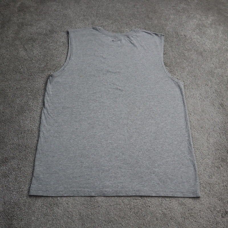 Nike Mens Crew Neck T Shirt Sleeveless Cotton Graphic Print Gray Size X Large