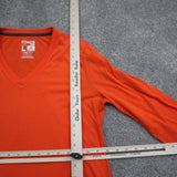 Adidas Womens Ultimate Tee Long Sleeve V Neck CLIMALITE Orange Size Large